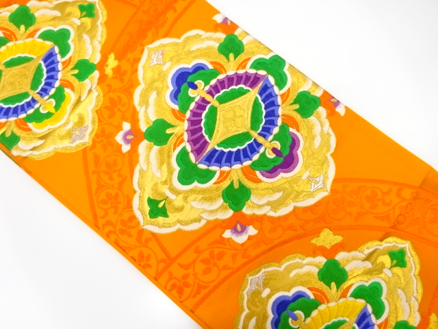 JAPANESE FUKURO OBI / WOVEN FLOWER CREST